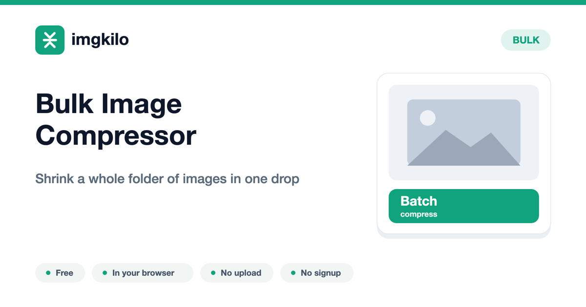 Compress many images at once, free