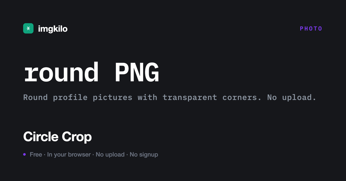 Circle crop an image online, free