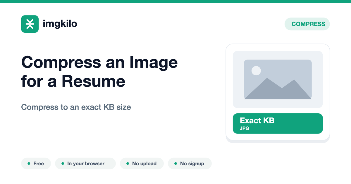 Compress an Image for a Resume