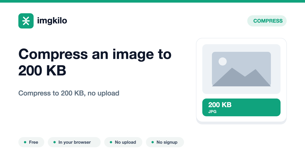 Compress an image to 200 KB