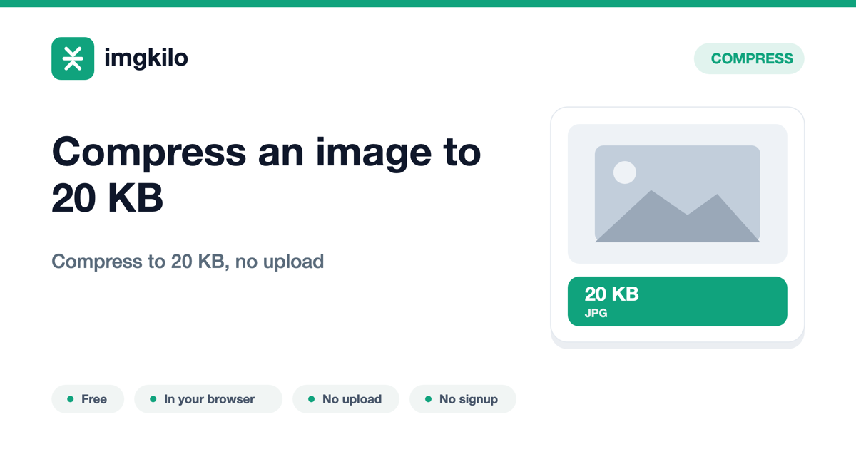 Compress an image to 20 KB