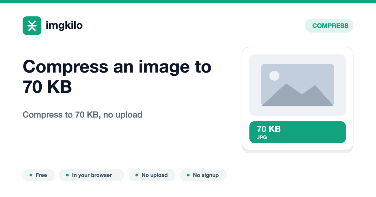 Compress an image to 70 KB