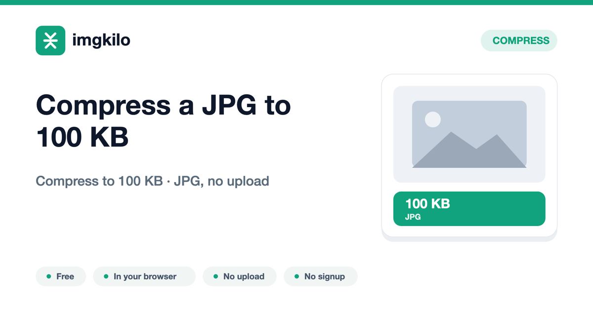 Compress a JPG to 100 KB