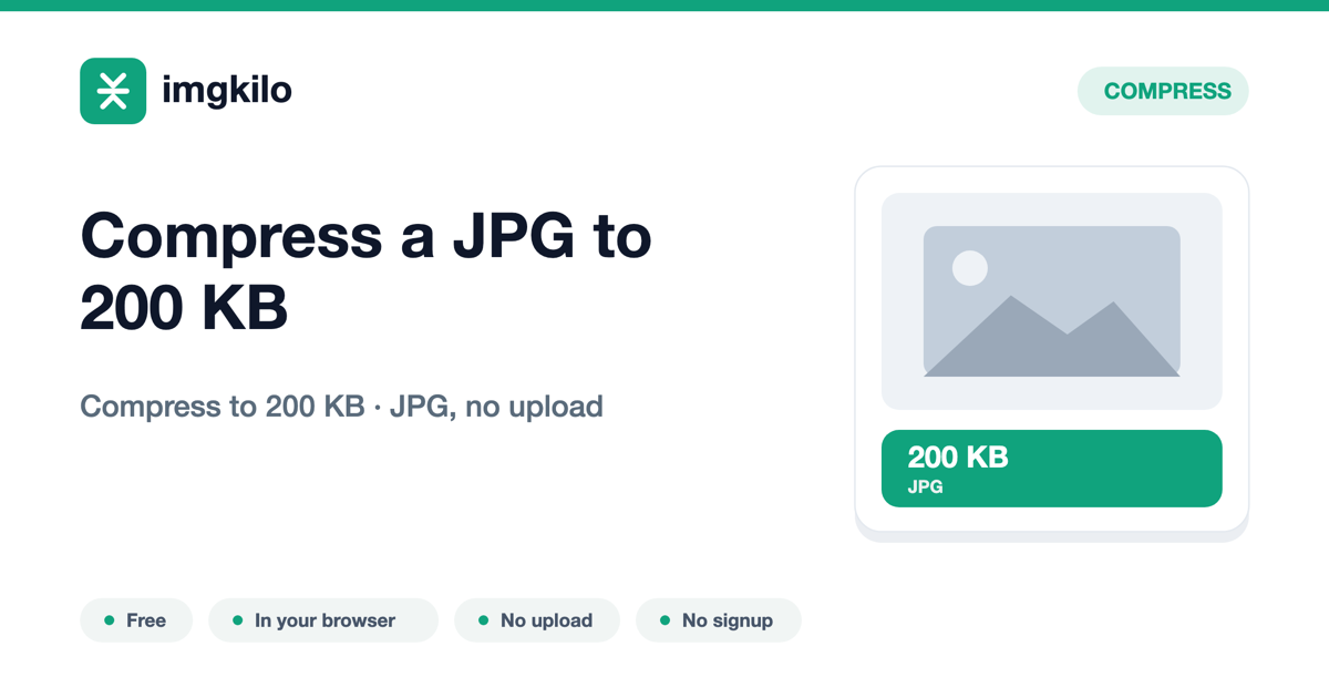 Compress a JPG to 200 KB