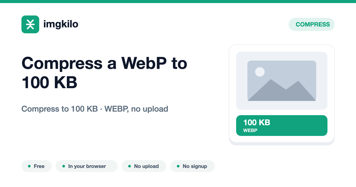 Compress a WebP to 100 KB