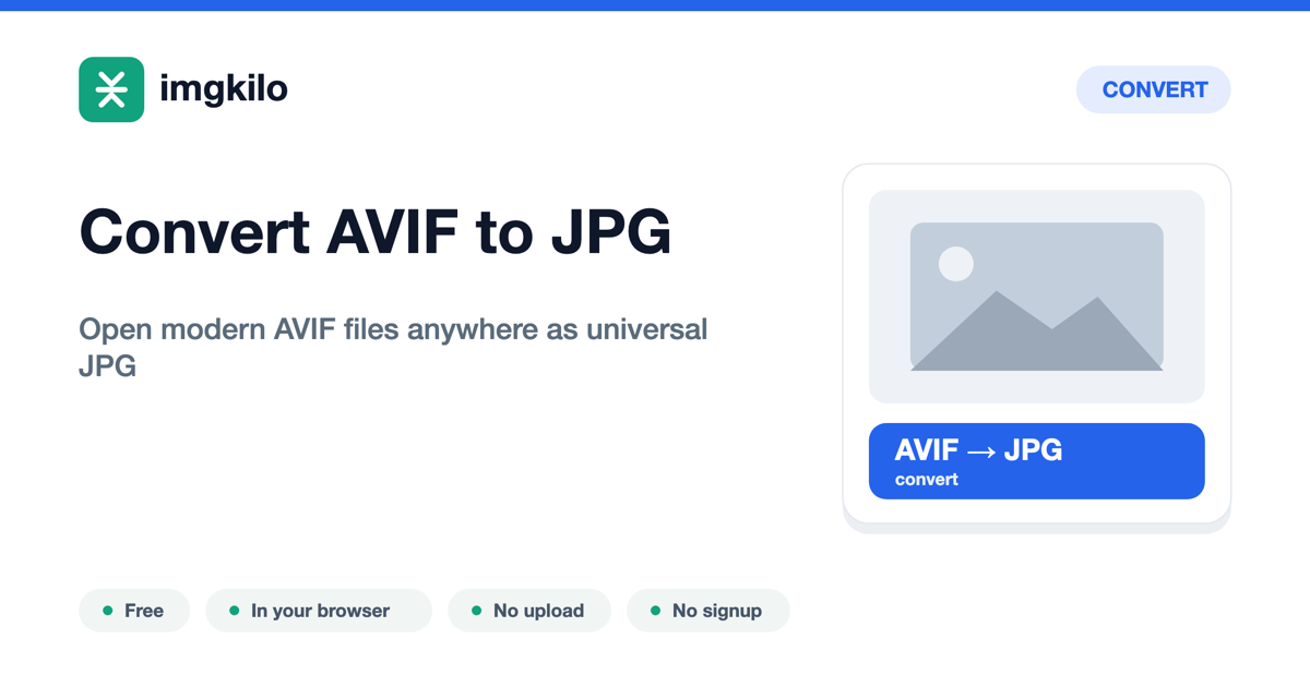 Convert AVIF to JPG online, free