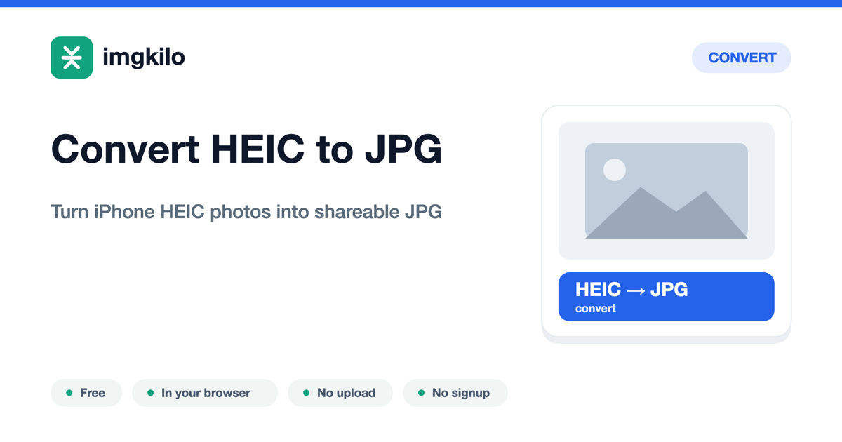 Convert HEIC to JPG online, free