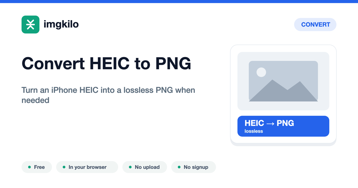 Convert HEIC to PNG online, free