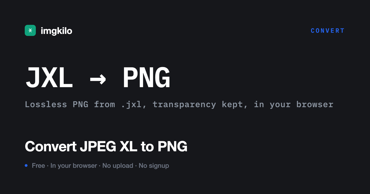 Convert JPEG XL to PNG online, free