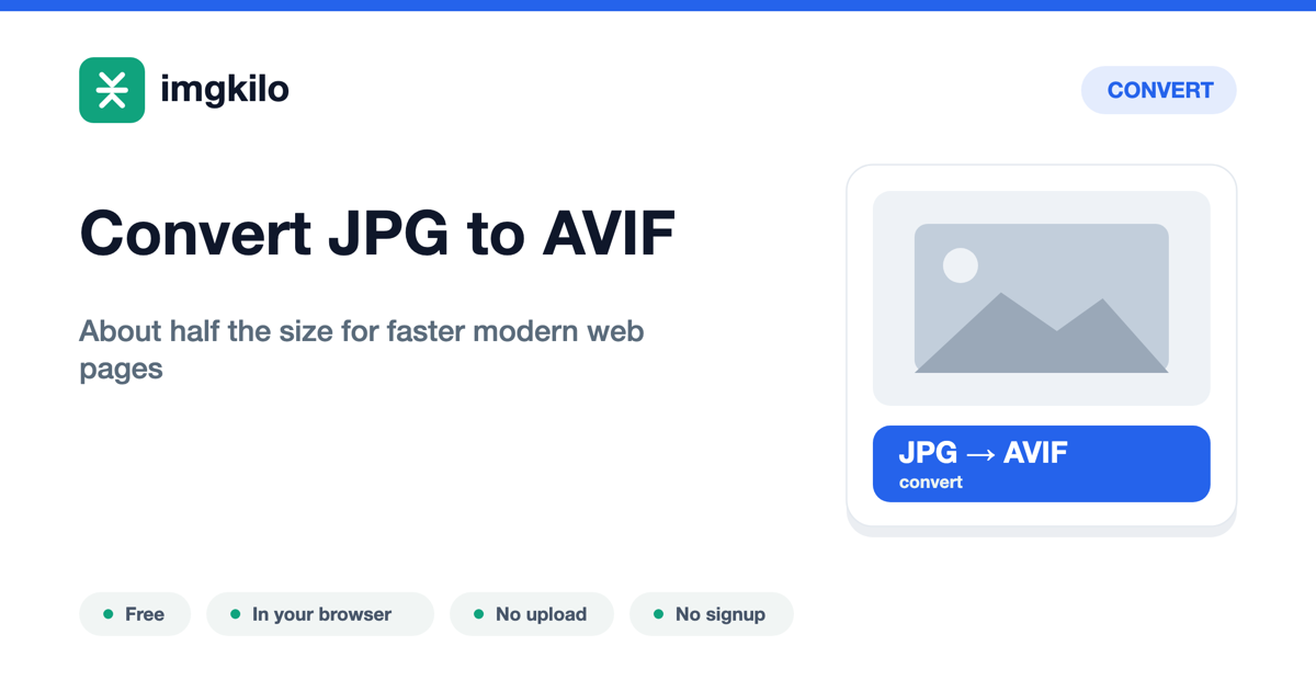 Convert JPG to AVIF online, free