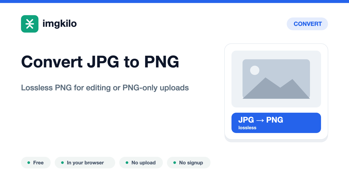 Convert JPG to PNG online, free