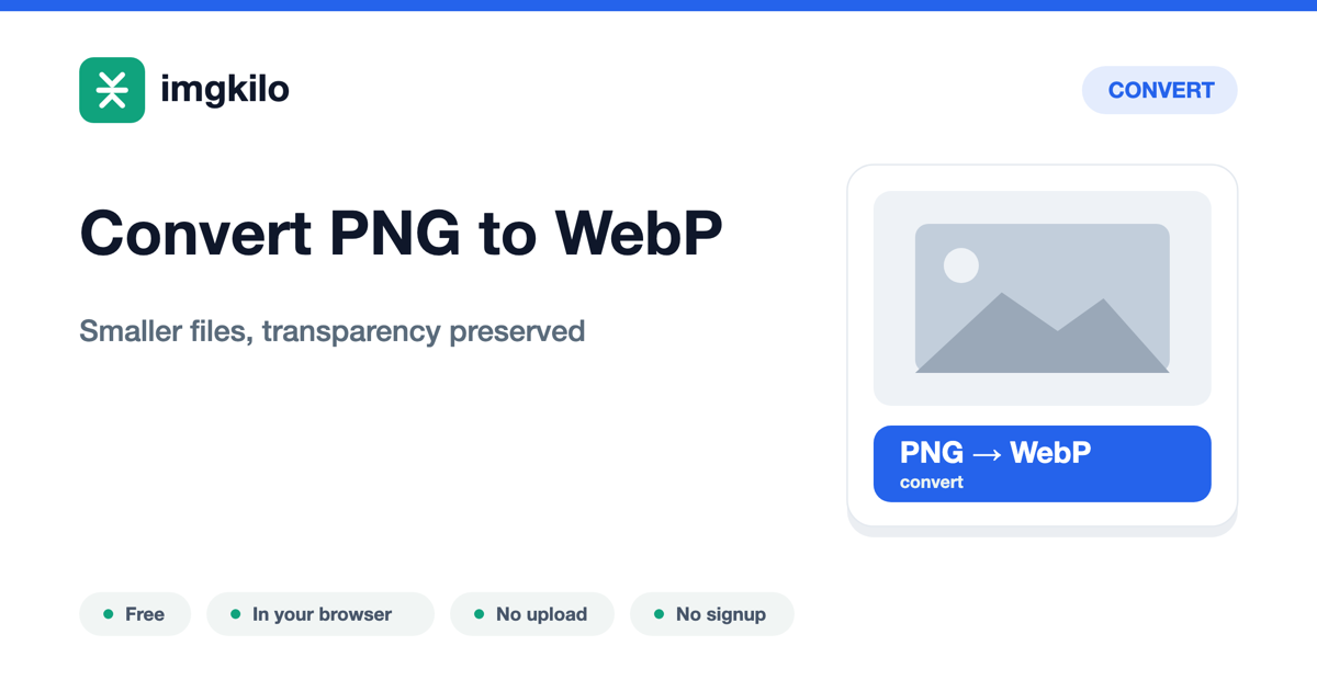 Convert PNG to WebP online, free