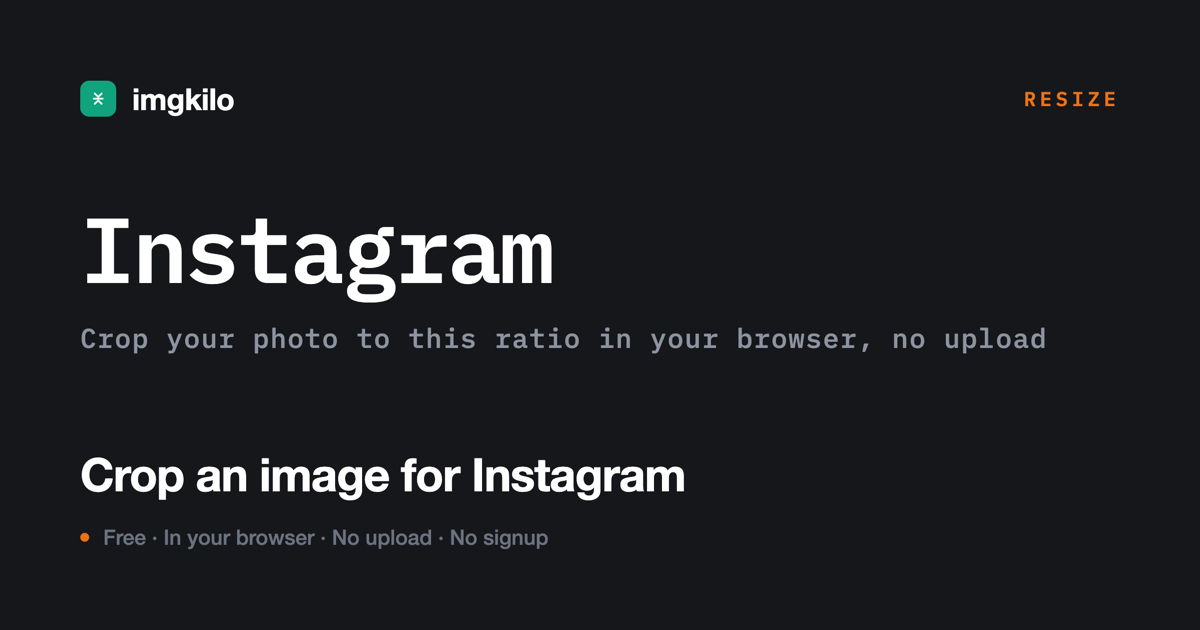 Crop an image for Instagram