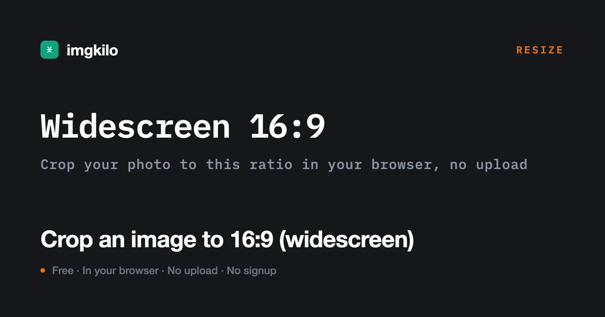 Crop an image to 16:9 (widescreen)