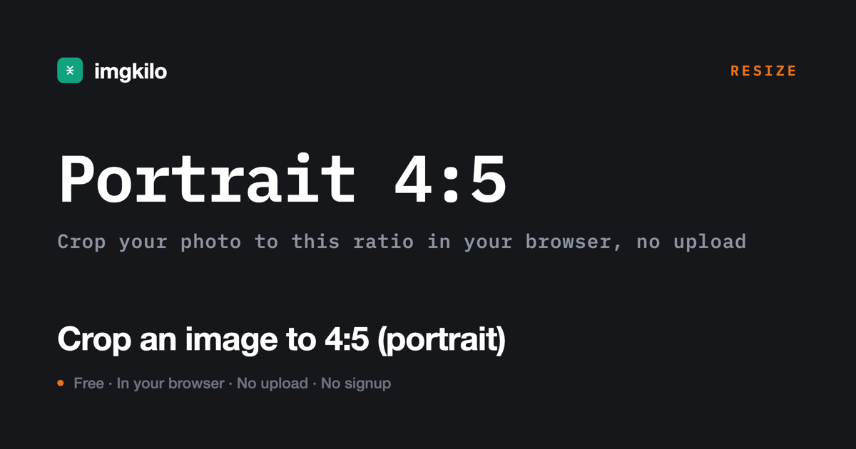 Crop an image to 4:5 (portrait)