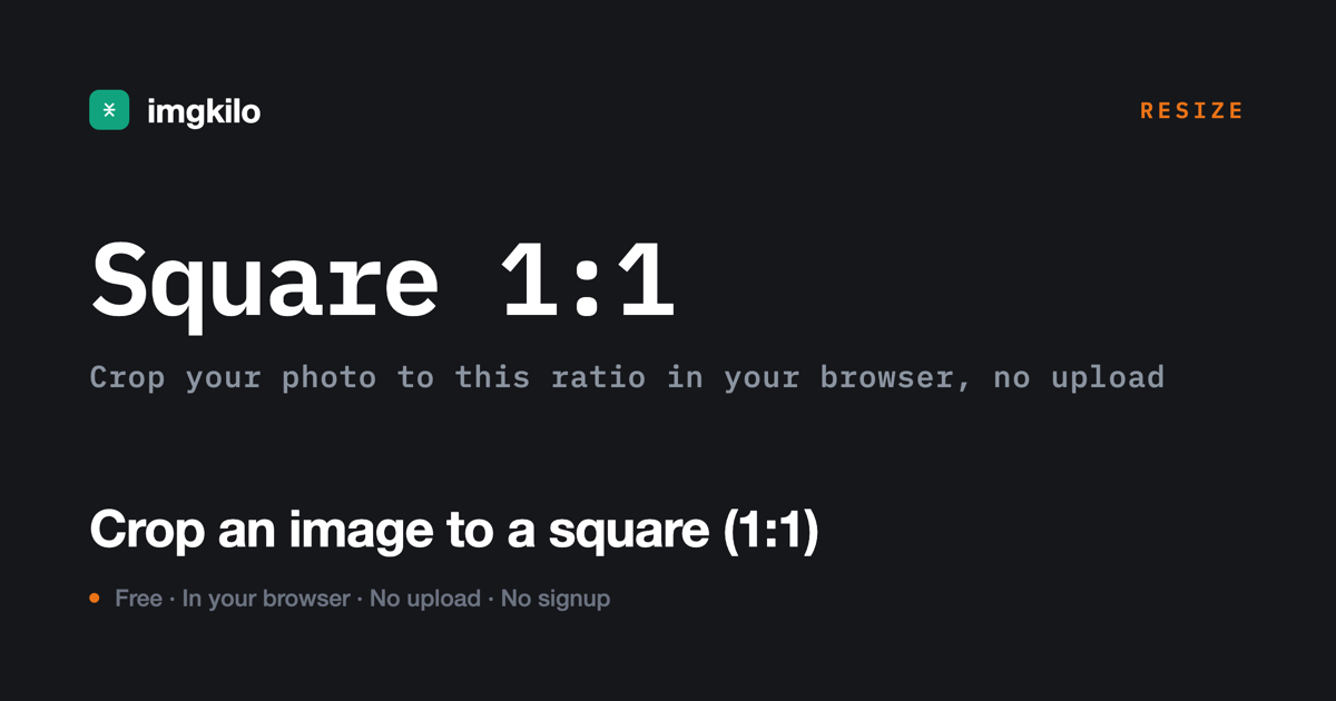 Crop an image to a square (1:1)
