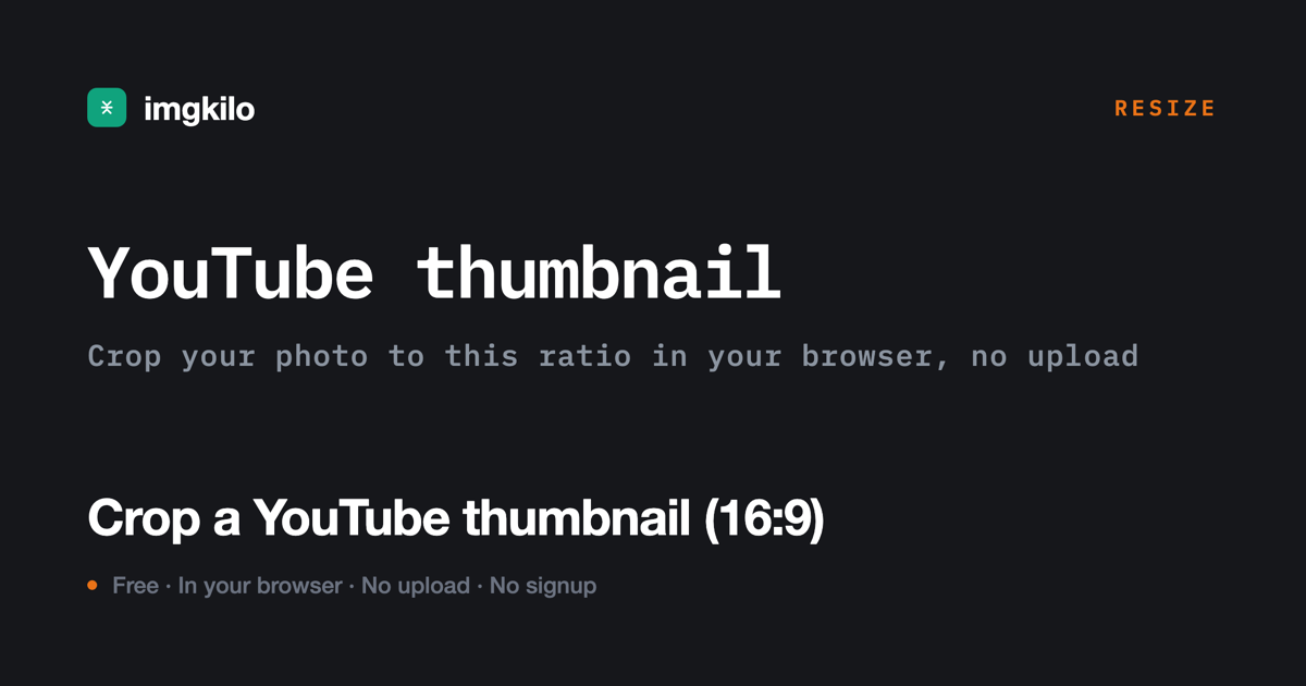 Crop a YouTube thumbnail (16:9)