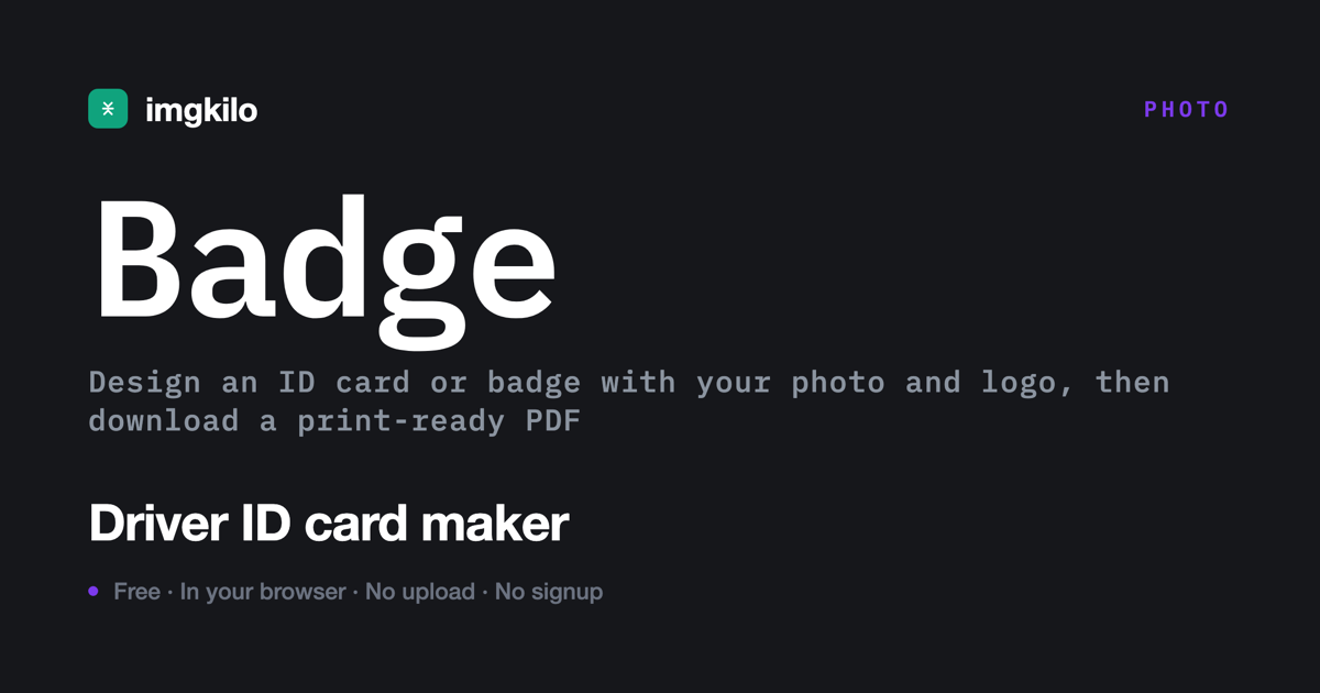 Driver ID card maker