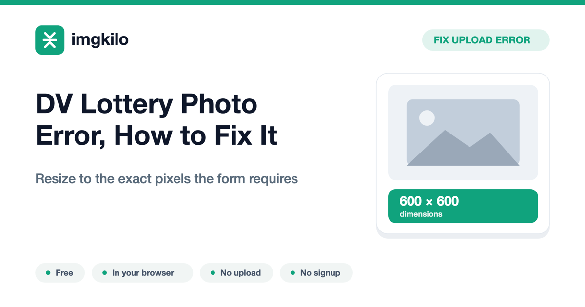 DV Lottery Photo Error, How to Fix It
