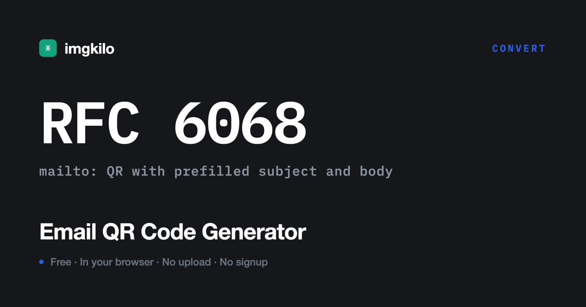 Email QR code with prefilled subject and body