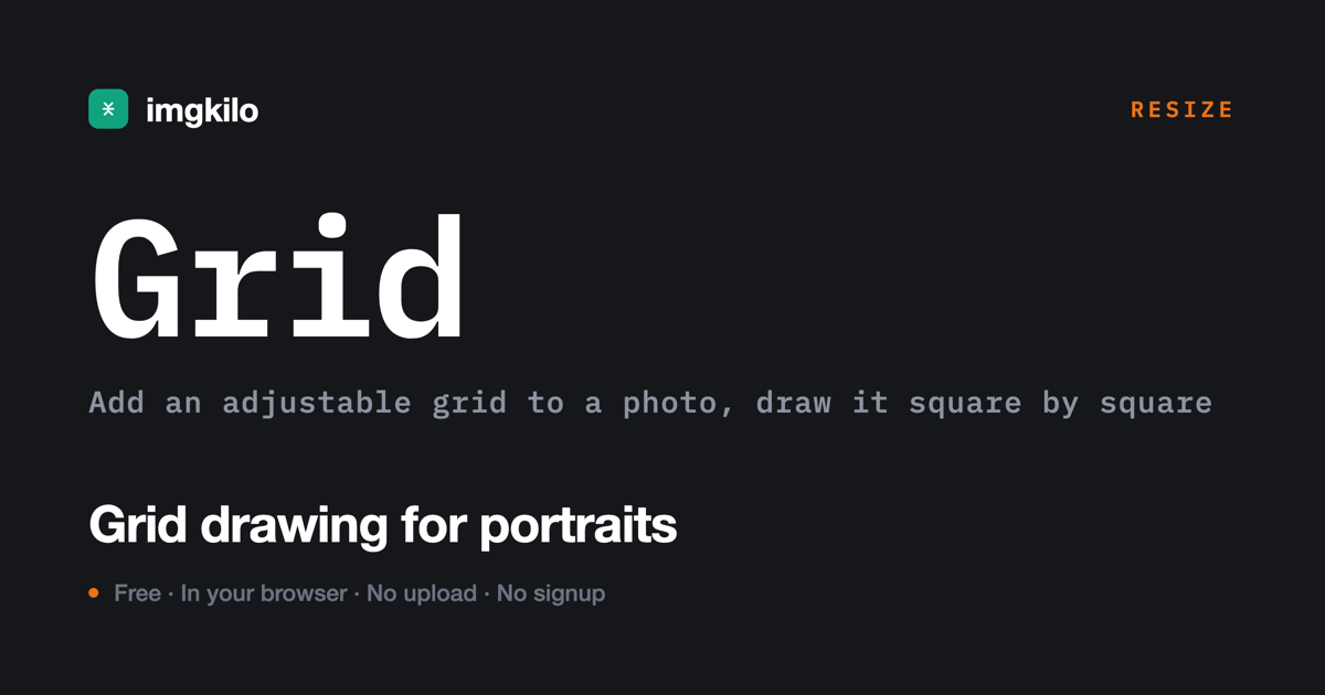 Grid drawing for portraits
