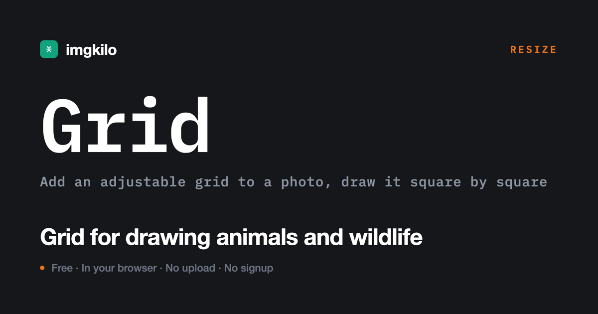 Grid for drawing animals and wildlife