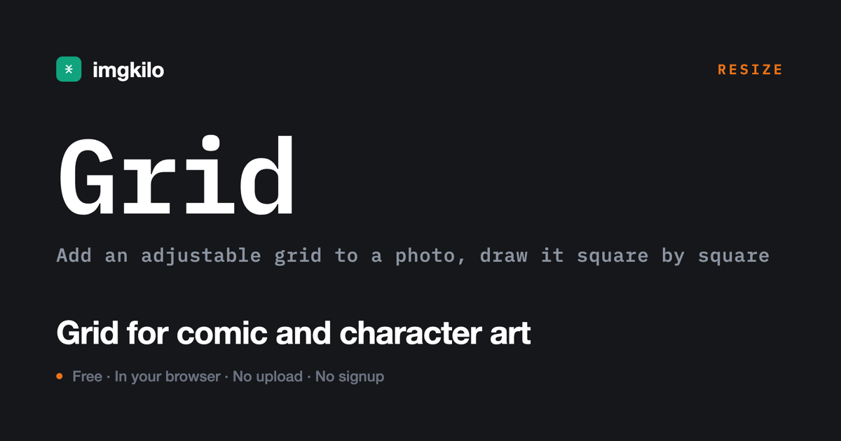 Grid for comic and character art