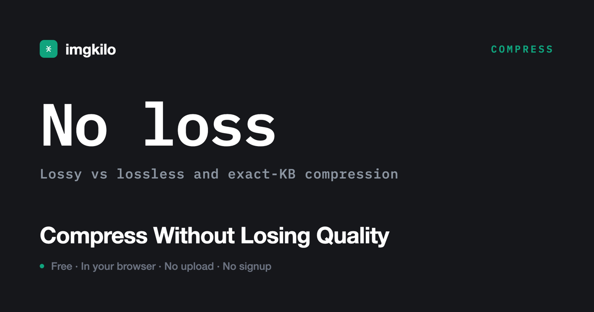 Compress without losing quality