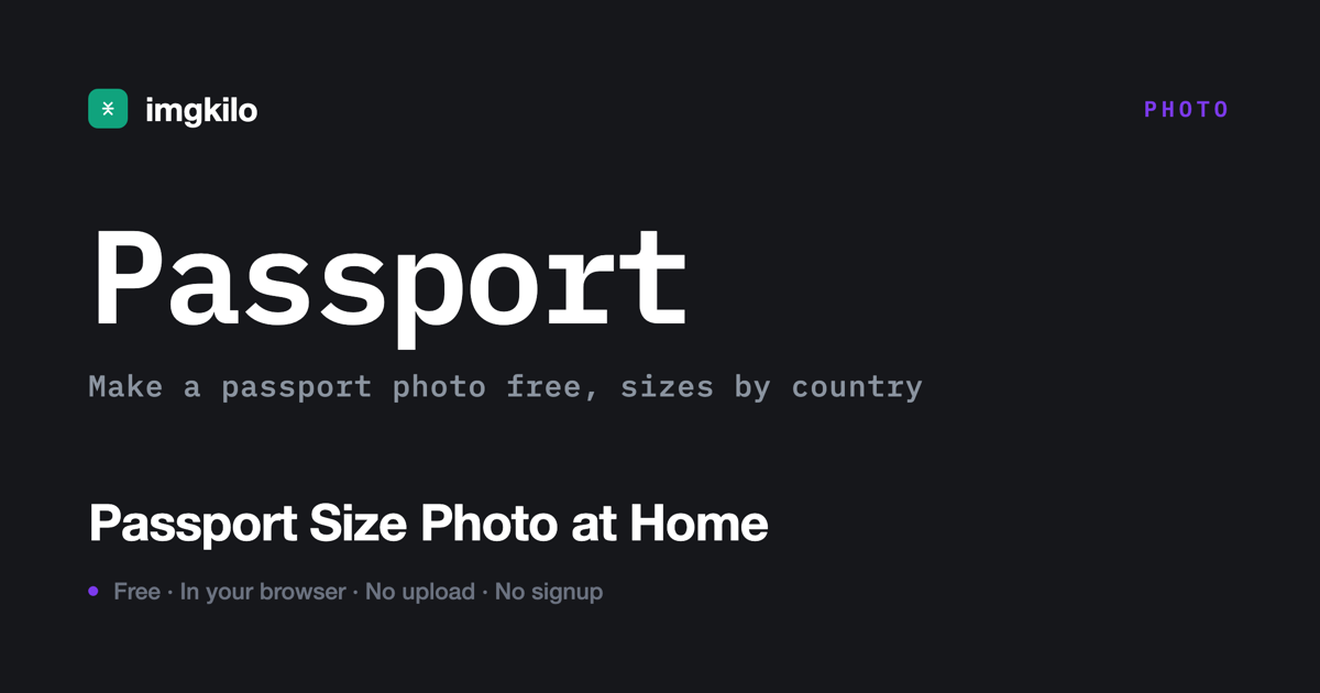 Passport size photo at home
