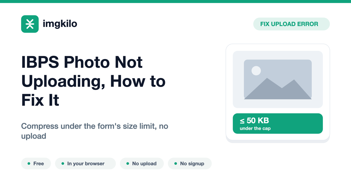 IBPS Photo Not Uploading, How to Fix It