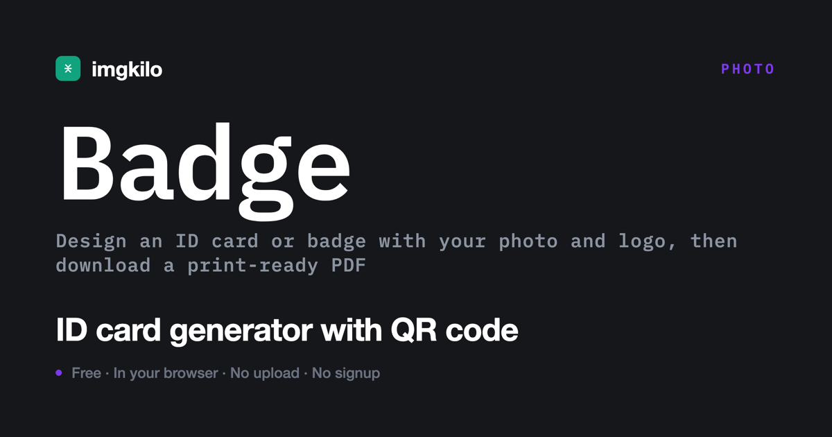 ID card generator with QR code