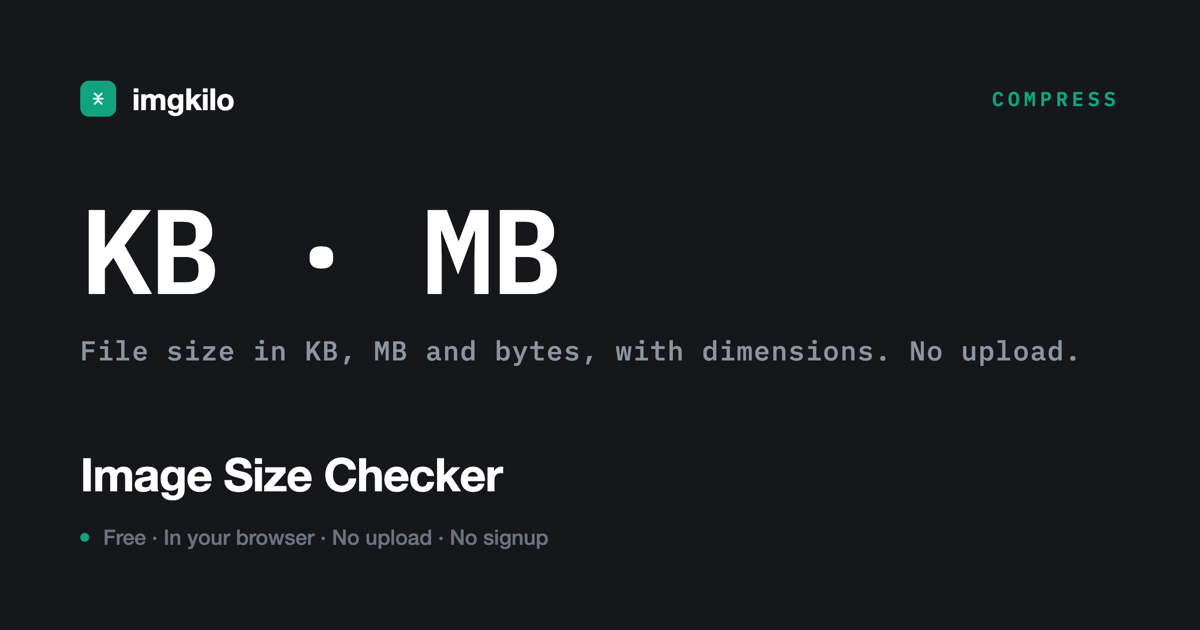 Check image file size in KB and MB