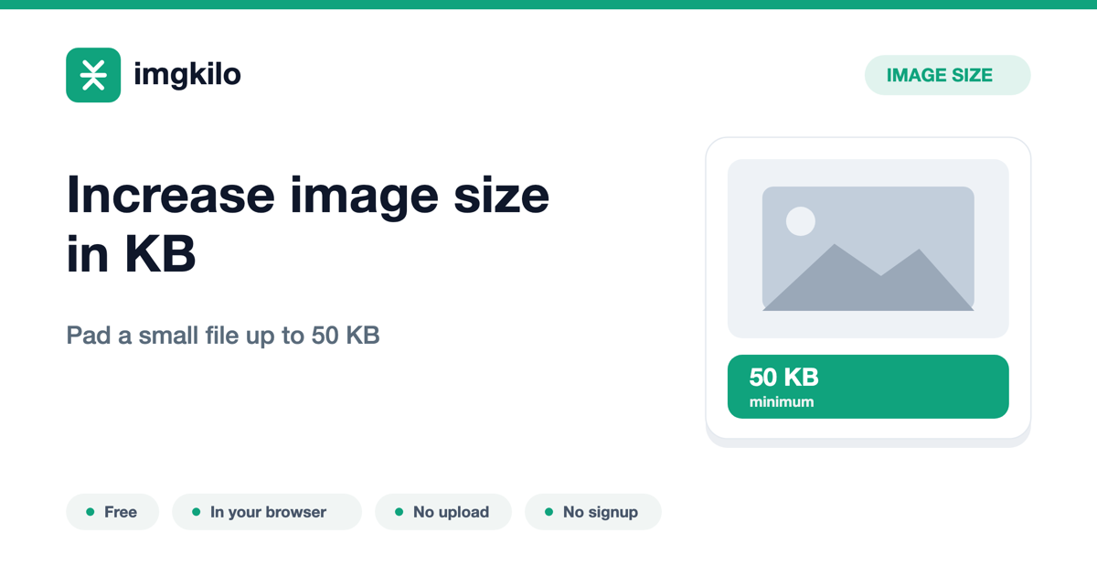 Increase image size in KB