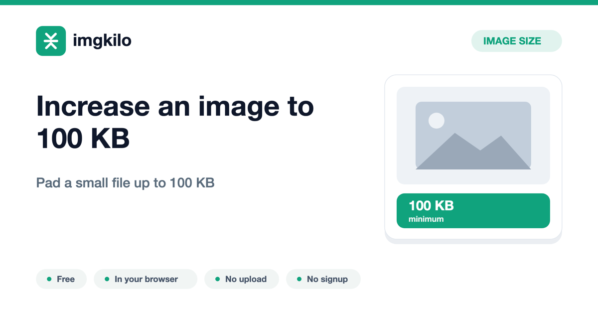 Increase an image to 100 KB