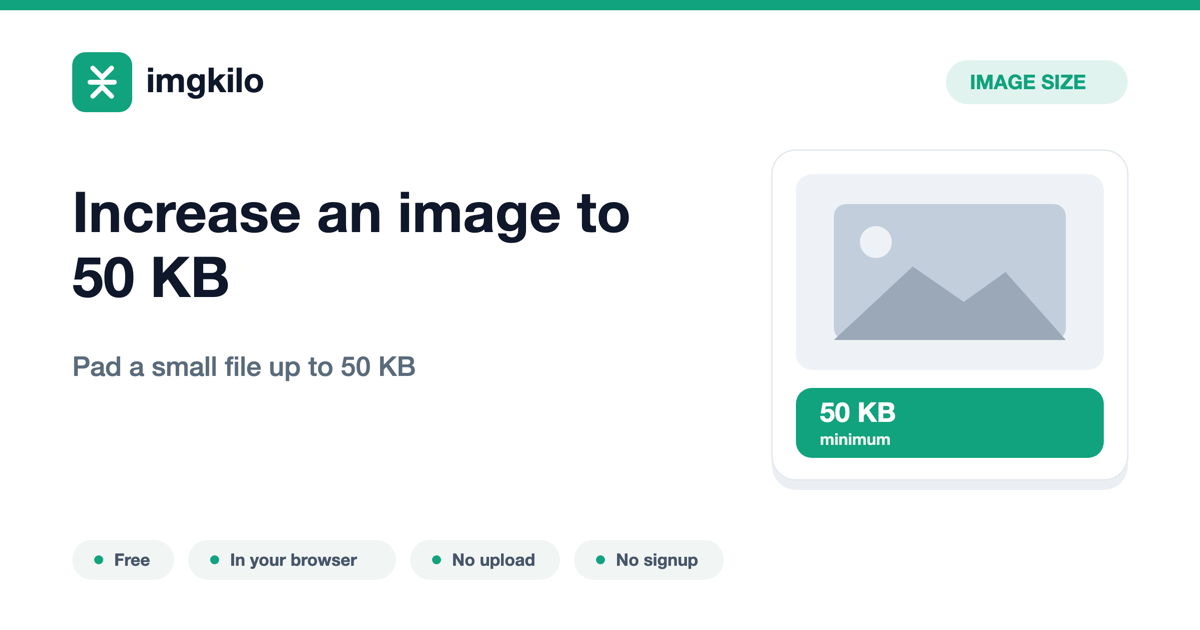 Increase an image to 50 KB