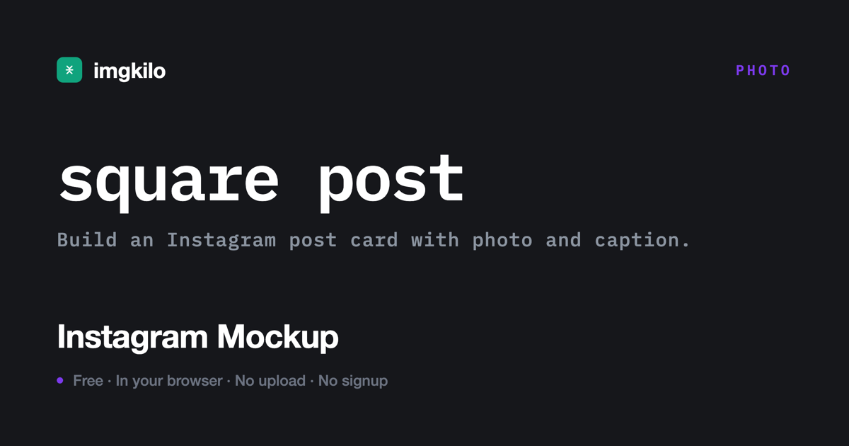 Instagram mockup generator