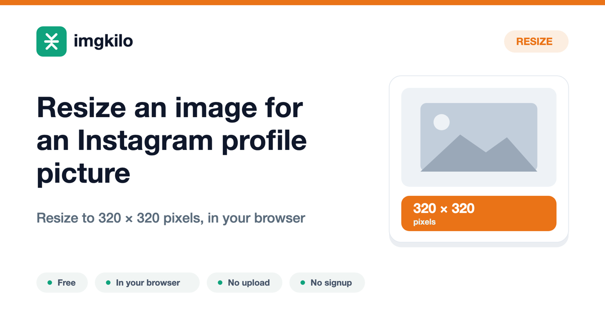 Resize an image for an Instagram profile picture