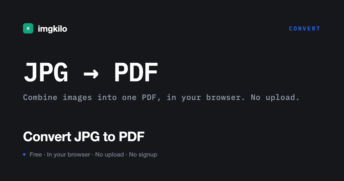 Convert JPG to PDF online, free