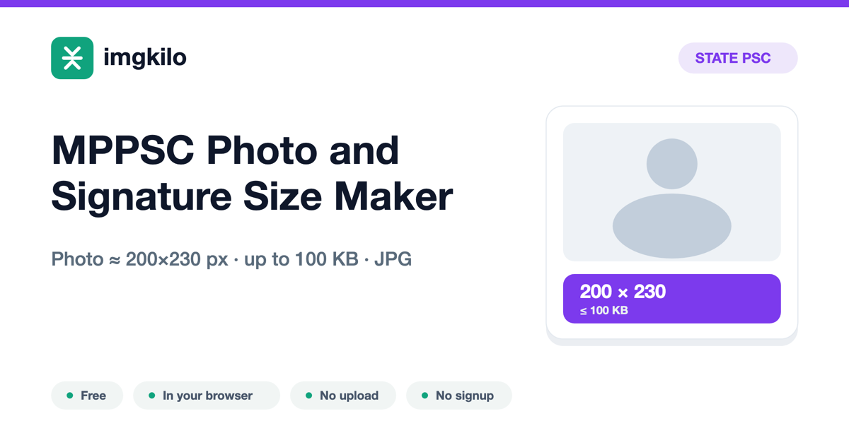MPPSC Photo and Signature Size Maker
