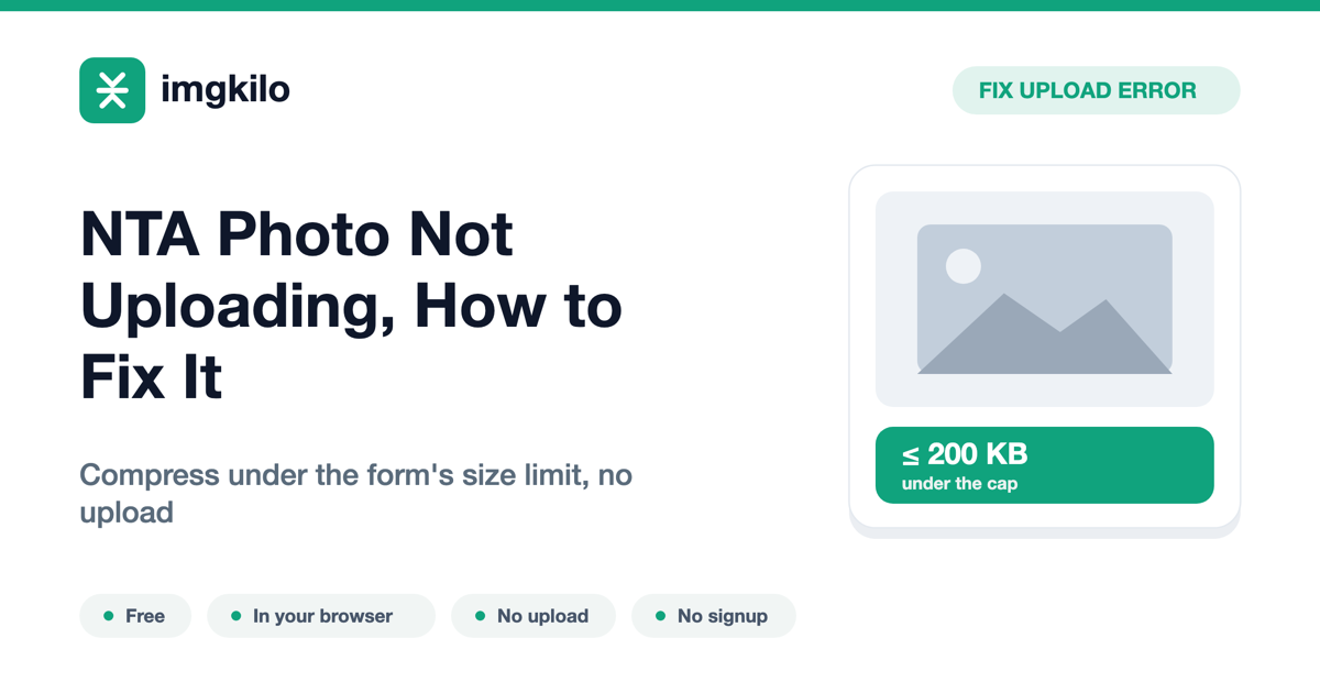 NTA Photo Not Uploading, How to Fix It