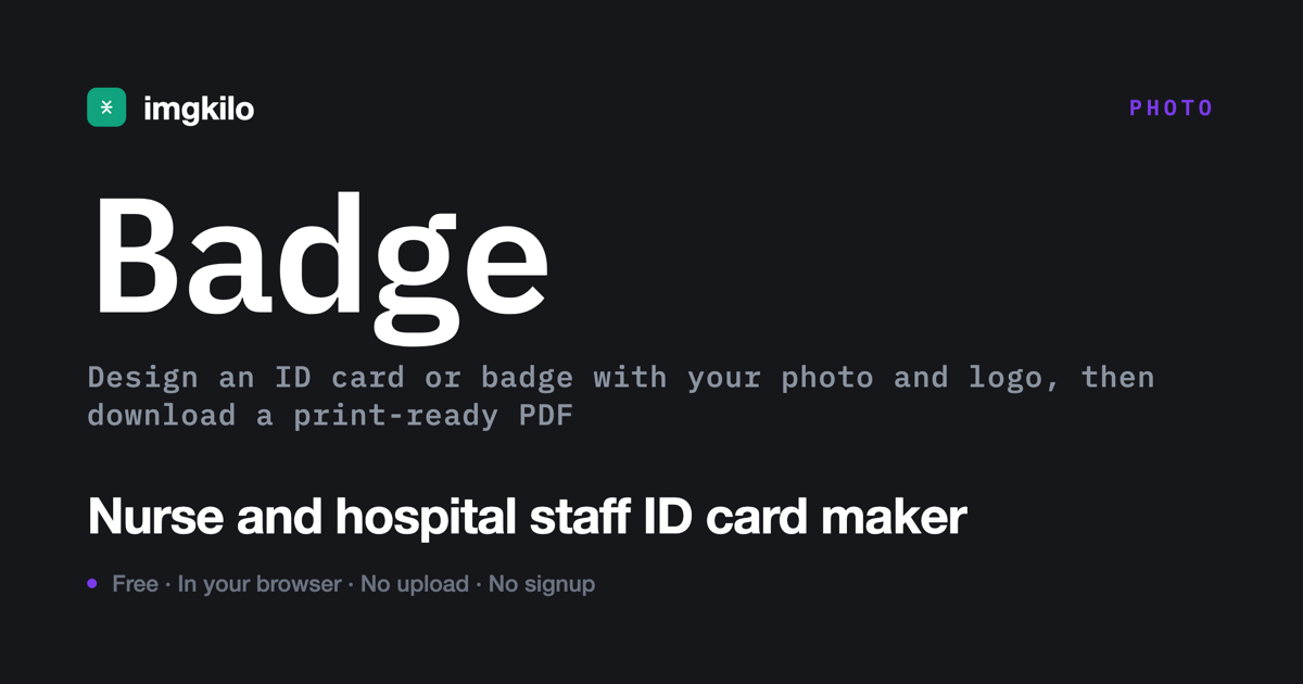 Nurse and hospital staff ID card maker