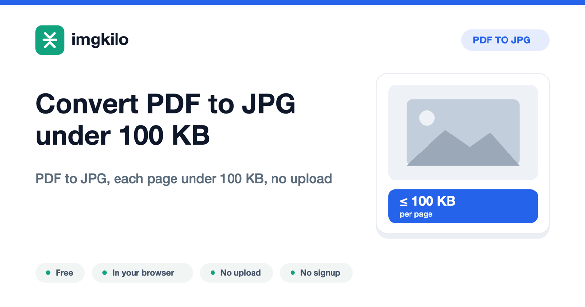 Convert PDF to JPG under 100 KB