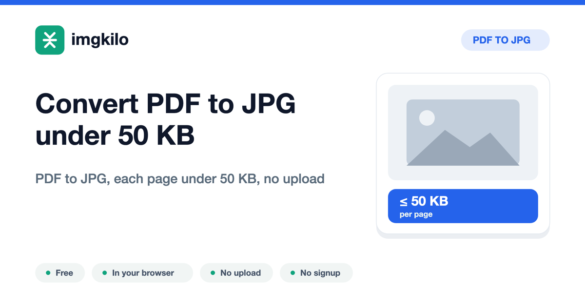 Convert PDF to JPG under 50 KB