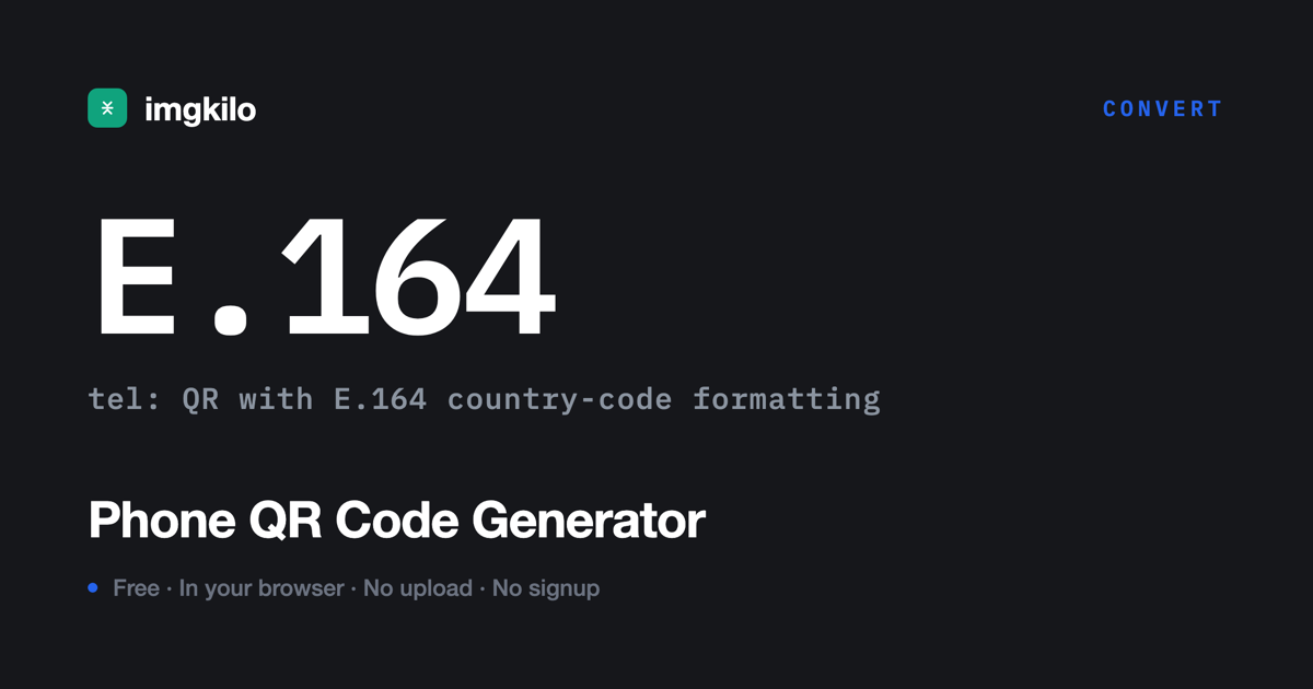 Phone QR code with country-code support