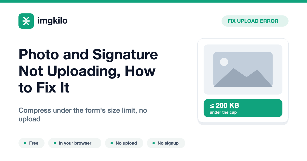 Photo and Signature Not Uploading, How to Fix It