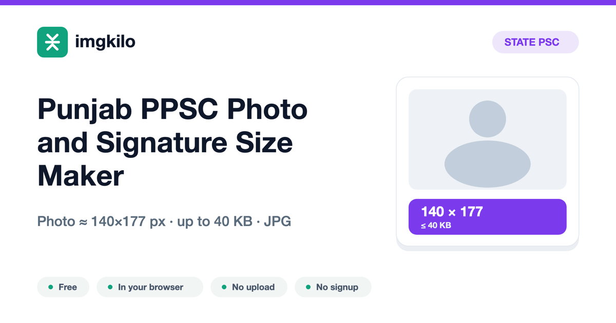 Punjab PPSC Photo and Signature Size Maker