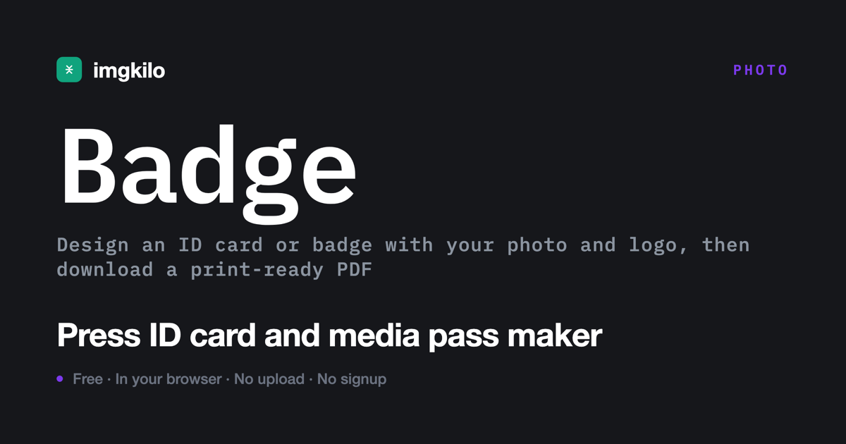 Press ID card and media pass maker