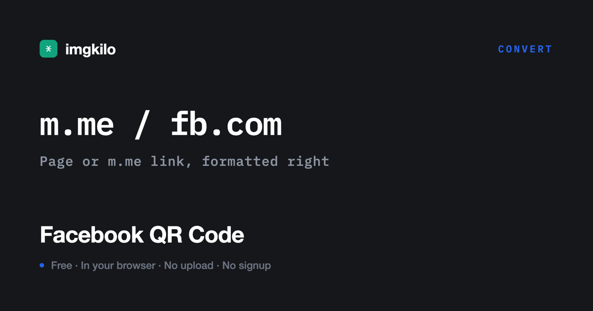 QR code for Facebook Page, Group or Messenger