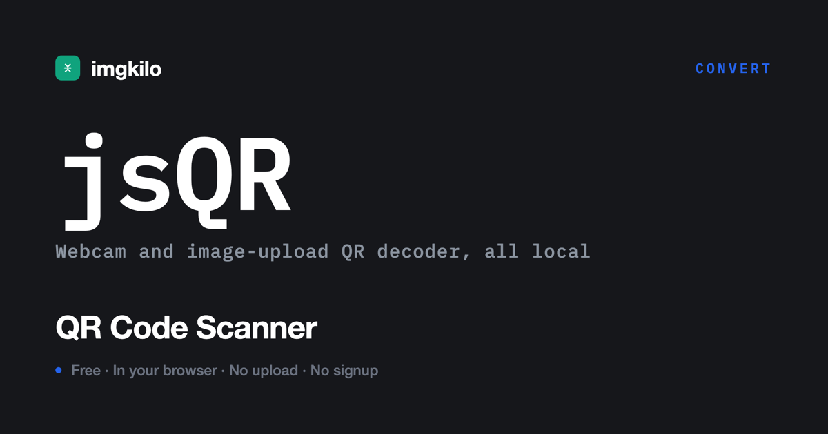 QR code scanner with webcam and image upload