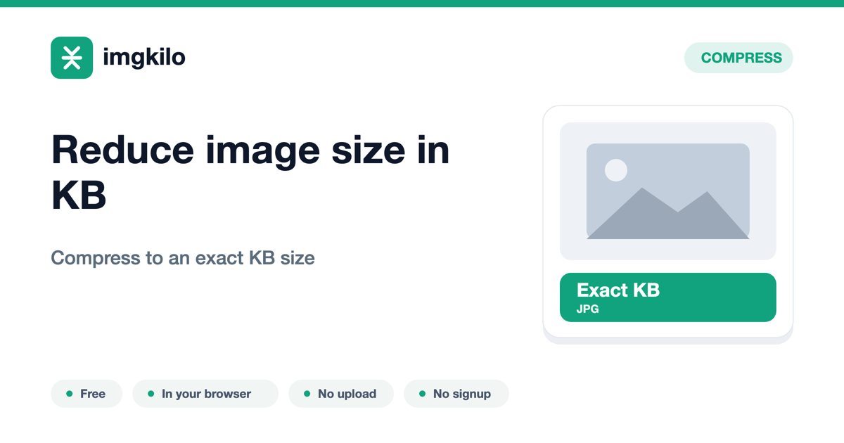 Reduce image size in KB